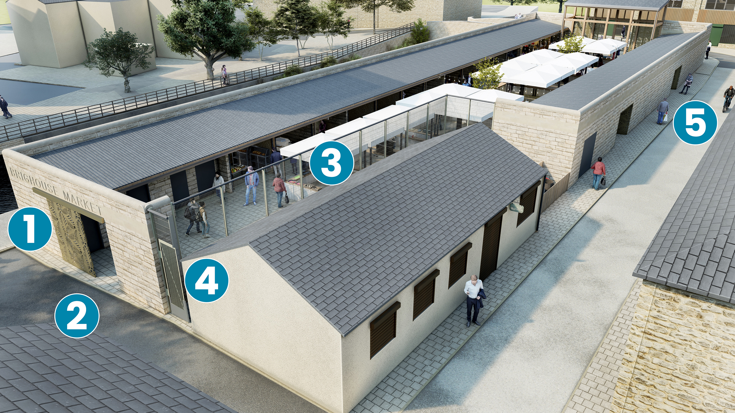 Visualisation of Brighouse Market from Ship Street