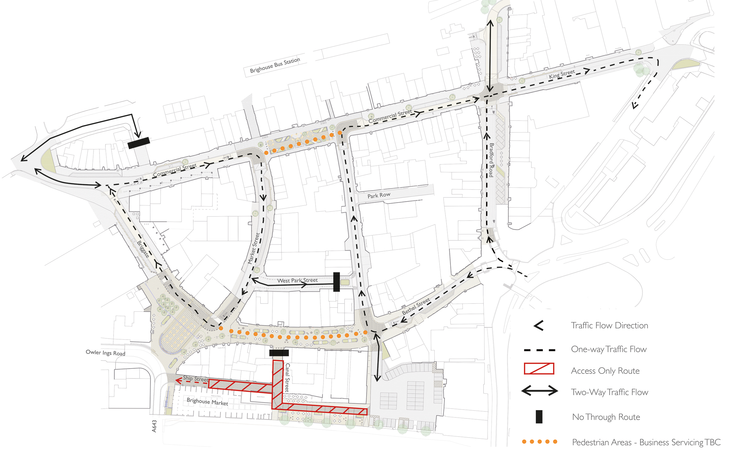 Vehicle Movement Map of Brighouse Town Centre